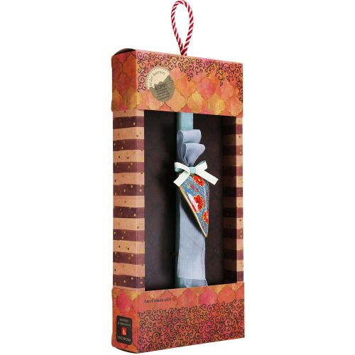 Λαμπάδα Καρδιά φλοράλ - Πετρόλ