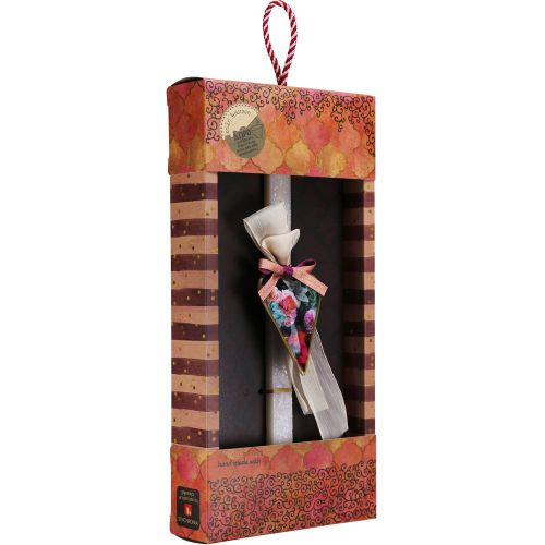 Λαμπάδα Καρδιά φλοράλ - Μαύρη