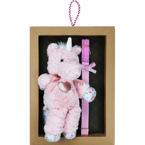 Λαμπάδα Λούτρινος μονόκερος heart - Ροζ