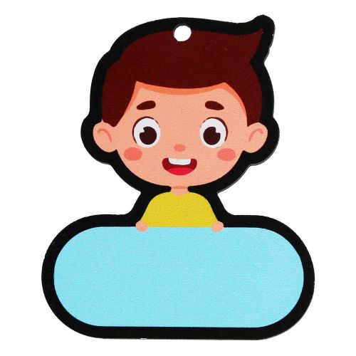 Ξύλινη Ετικέτα αγόρι 7,5x6,5εκ.