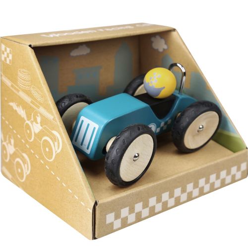Wooden racing car 15.5 cm