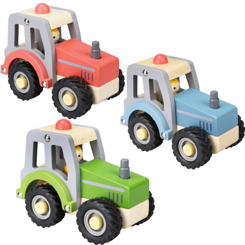 Wooden tractor in gift box