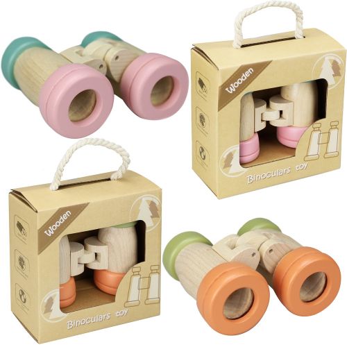 Wooden kaleidoscope binoculars 14 cm