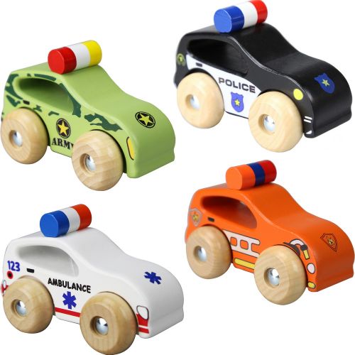 Wooden SUV vehicle 12 cm with service themes