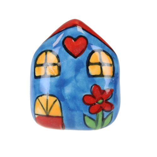 Πόμολο κεραμικό Σπίτι 4x5εκ.- Μπλε