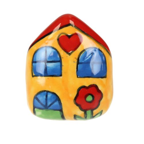 Πόμολο κεραμικό Σπίτι 4x5εκ.- Κίτρινο