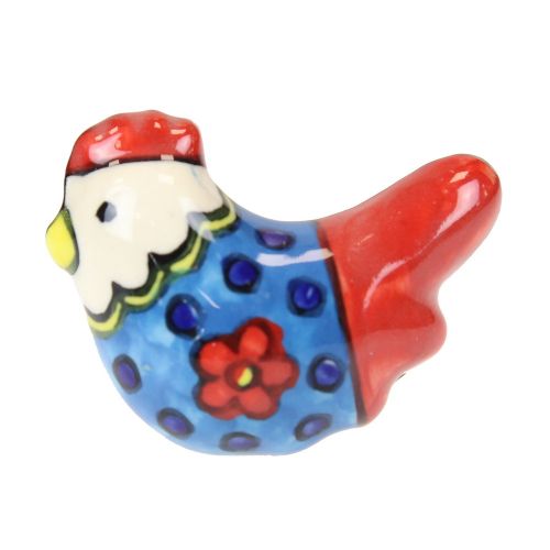 Πόμολο κεραμικό Κόκορας 5x3,5εκ. - Μπλε σιέλ