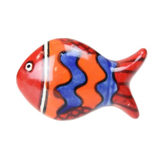 Πόμολο κεραμικό Ψάρι 5x3,5εκ. - Wave κόκκινο