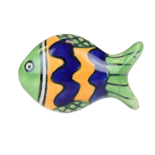 Πόμολο κεραμικό Ψάρι 5x3,5εκ. - Wave κίτρινο