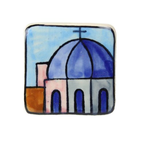 Πόμολο κεραμικό Greece 4x4εκ.- Εκκλησία