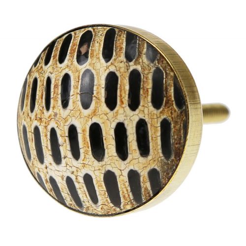 Πόμολο μπεζ με γραμμές 3.6εκ.