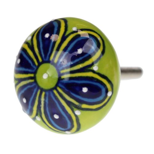 Πόμολο κεραμικό λουλούδι 4εκ.- λαχανί