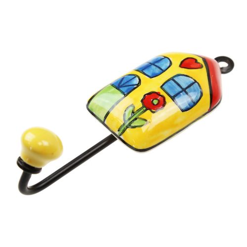 Γάντζος κεραμικό σπίτι 5x14εκ.- Κίτρινο