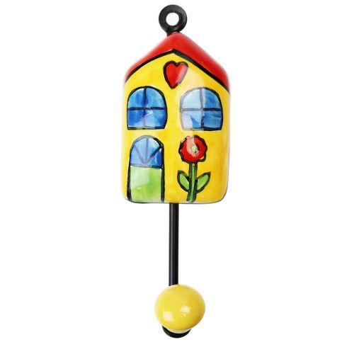 Γάντζος κεραμικό σπίτι 5x14εκ.- Κίτρινο