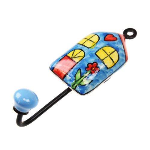 Γάντζος κεραμικό σπίτι 5x14εκ.- Μπλε