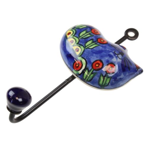 Γάντζος κεραμικός Γάτα 7,5x12εκ.- Μπλε