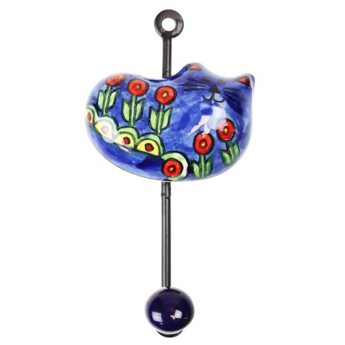 Γάντζος κεραμικός Γάτα 7,5x12εκ.- Μπλε