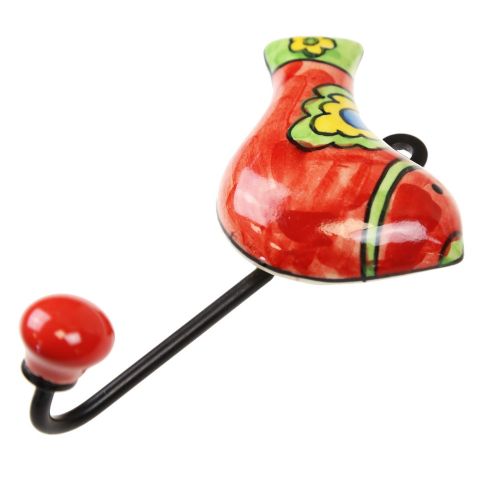 Γάντζος κεραμικός Πουλί 9,5x13εκ.- Κόκκινο