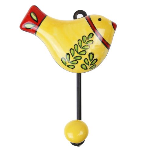 Γάντζος κεραμικός Πουλί 9,5x13εκ.- Κίτρινο