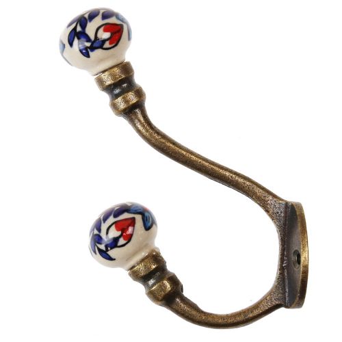 Γάντζος αντικέ διπλός 3x13εκ. - Μπλε κλαδιά