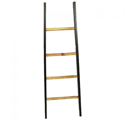 Σκάλα ξύλινη 118x38εκ. - μαύρη/φυσικό