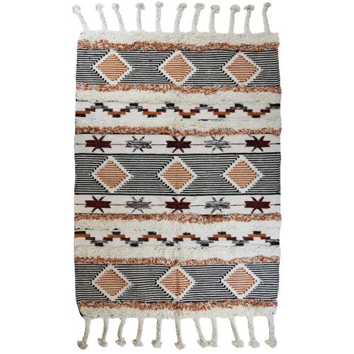 Χαλί 120x180 shaggy σχέδιο διαμάντι με φούντες