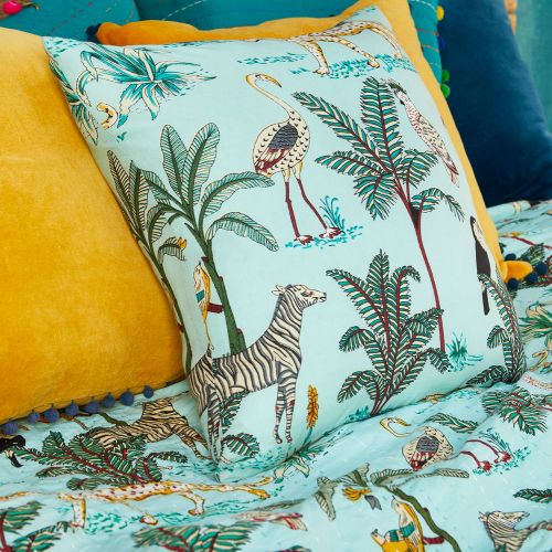 Μαξιλάρι 45x45 Jungle - Γαλαζοπράσινο
