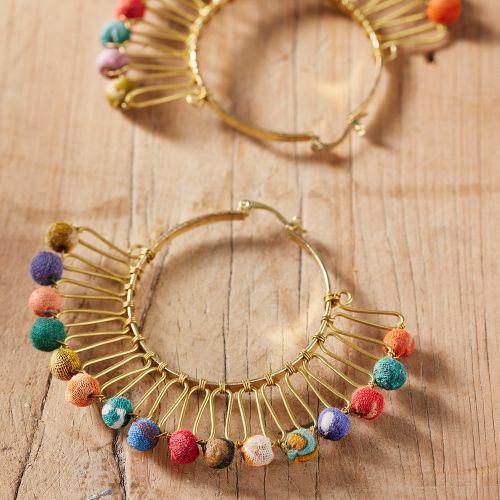 Σκουλαρίκια σάρι βεντάλια 8εκ.