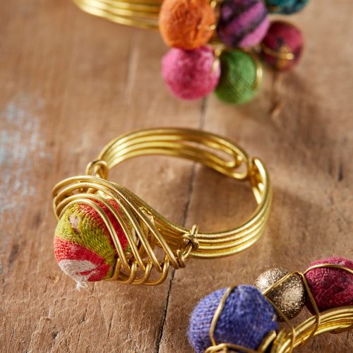 Recycled Sari Bead Ring