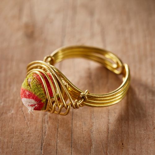 Recycled Sari Bead Ring