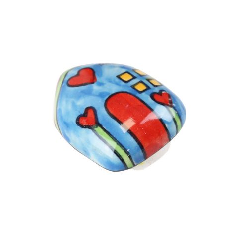 Μαγνητάκι κεραμικό Σπίτι 4x5εκ.- Μπλε