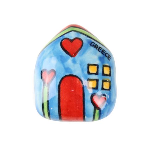 Μαγνητάκι κεραμικό Σπίτι 4x5εκ.- Μπλε