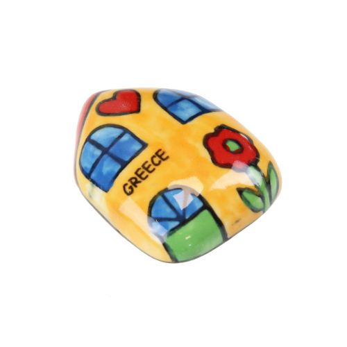 Μαγνητάκι κεραμικό Σπίτι 4x5εκ.- Κίτρινο