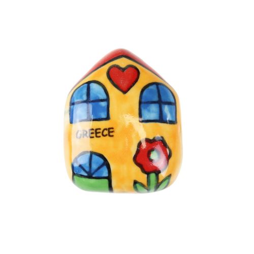 Μαγνητάκι κεραμικό Σπίτι 4x5εκ.- Κίτρινο