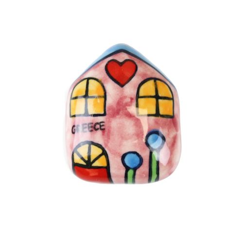 Μαγνητάκι κεραμικό Σπίτι 4x5εκ.- Κόκκινο