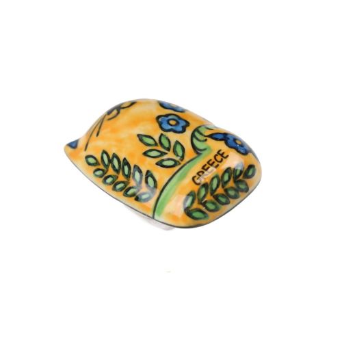 Μαγνητάκι κεραμικό Γάτα 4x5εκ.- Κίτρινο