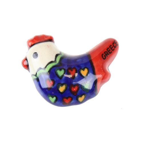 Μαγνητάκι κεραμικό Κόκορας 5x3,5εκ.- Καρδιές