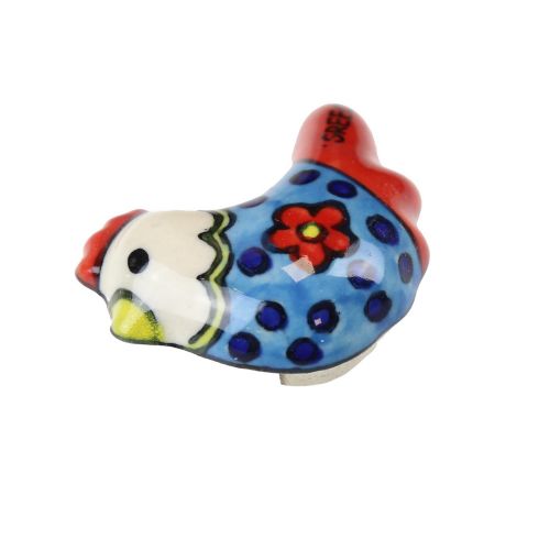 Μαγνητάκι κεραμικό Κόκορας 5x3,5εκ. - Μπλε Σιέλ