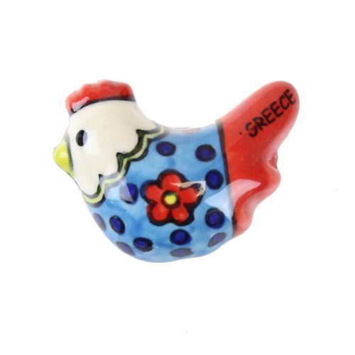 Μαγνητάκι κεραμικό Κόκορας 5x3,5εκ. - Μπλε Σιέλ