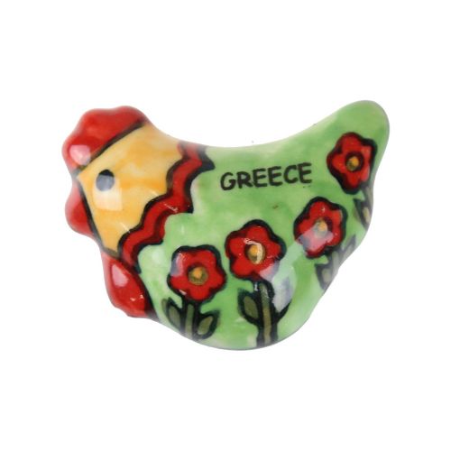 Μαγνητάκι κεραμικό Κόκορας 5x3,5εκ.- Πράσινο