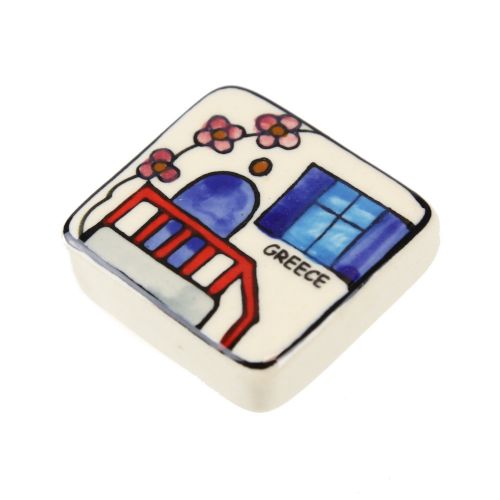 Μαγνητάκι Greece 5x5εκ.- Μπουκαμβίλια