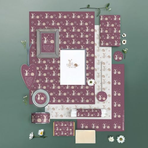 Ετικέτα καρδιά Meadow 11,5εκ. - Κουνέλι & Σκαντζόχοιρος