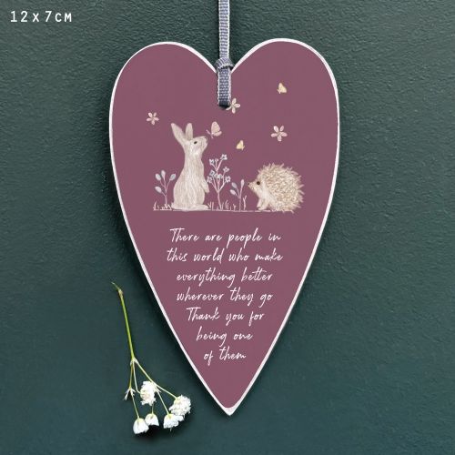 Ετικέτα καρδιά Meadow 11,5εκ. - Κουνέλι & Σκαντζόχοιρος