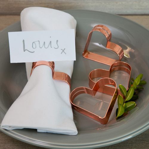 S/4 ROSE P/Card Napkin Rings