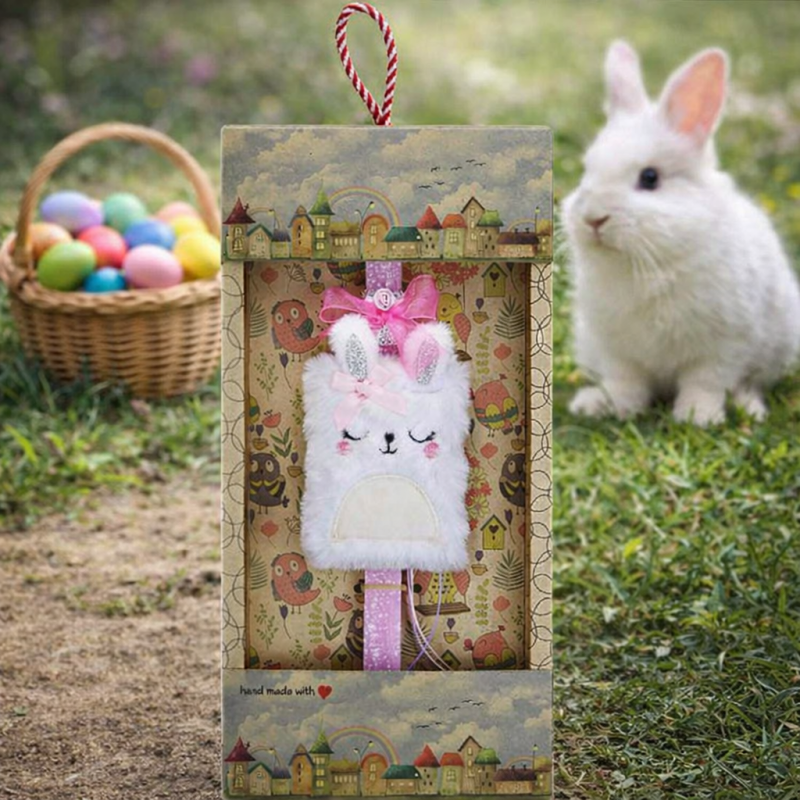 Easter candle with Plush Notebook - Bunny