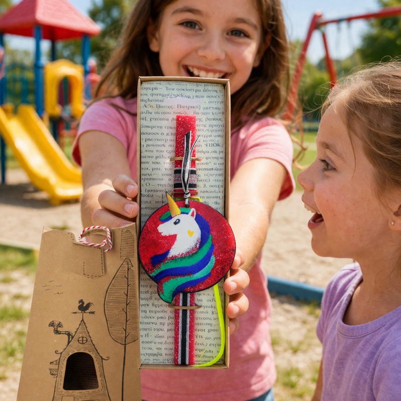 Λαμπάδα μονόκερος Grizelda ζωγραφιστός