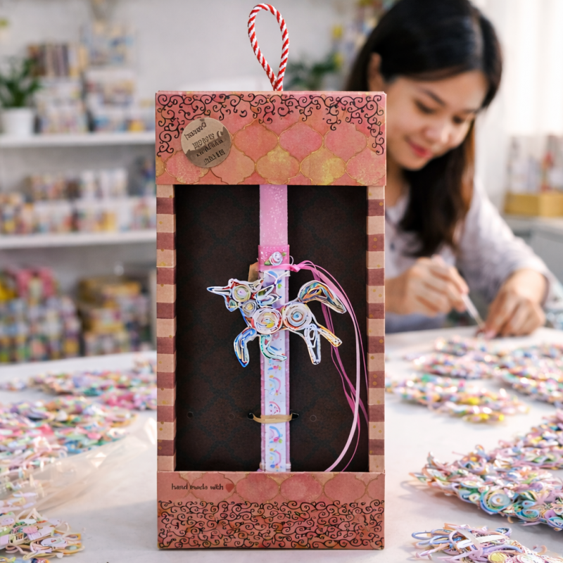 Λαμπάδα Στολίδι χειροτέχνημα - Μονόκερος