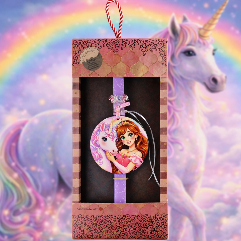 Λαμπάδα Πριγκίπισσα - με μονόκερο