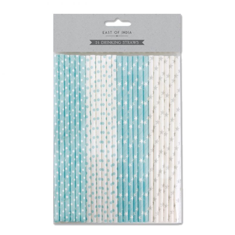 Paper straws pack of 24 - Blue