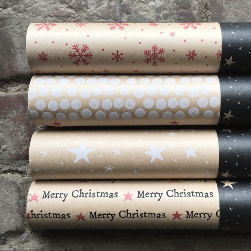 Kraft wrap 5m roll-Snowflakes